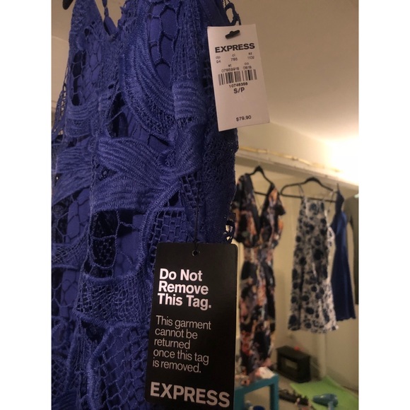 Blue lace shift dress - Picture 2 of 5